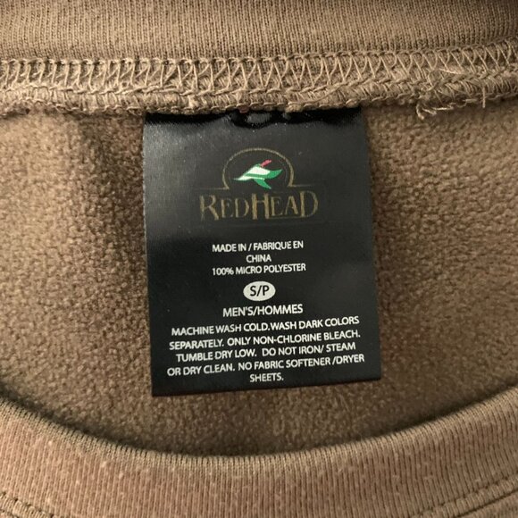 Red Head Base Layer Fleece Long Sleeve Shirt S Mocha Brown Bass Pro Round Neck - Picture 6 of 6